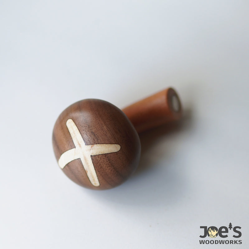 Single shiitake mushroom wood magnet with visible grain and detail – Joe’s Woodworks
