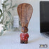 Bunny-shaped wooden rice scoop with polka dot dress, cute standing bunny design, handmade by Joe’s Woodworks.