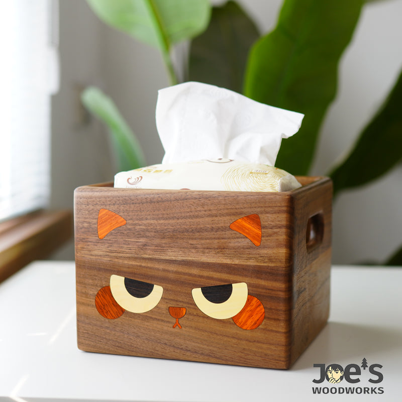 Cat wooden box holding tissues – cute and functional organizer