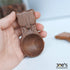 Handcrafted fox-shaped scoop made of dark walnut wood with cute engraved details