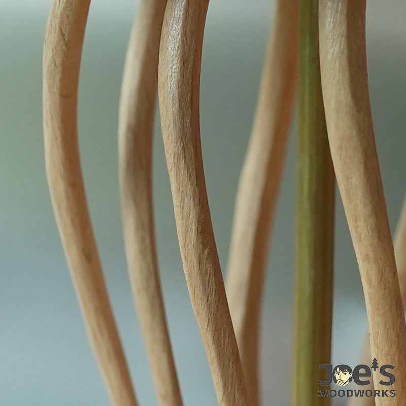 Close-up of twisted wooden tentacles of handcrafted jellyfish automaton
