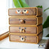 Joe’s Woodworks mini wooden drawer cabinet with hand-carved animal face design