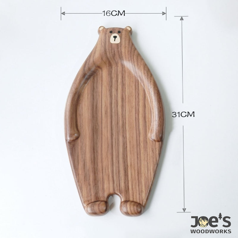 Pipimu Komi bear papa tray measurements – 31x16cm walnut wood serving tray