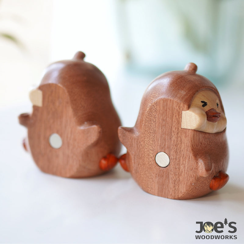 Back View of Magnetic Hugging Pear Figurines with Built-In Magnets