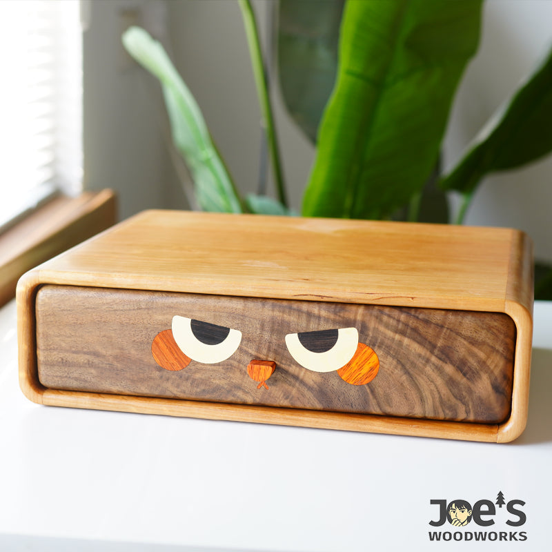 Angry bird face wooden drawer in mini organizer cabinet for kids or decor