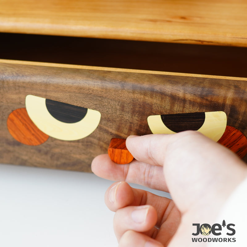 Detailed wood grain texture of mini drawer cabinet – premium handmade finish