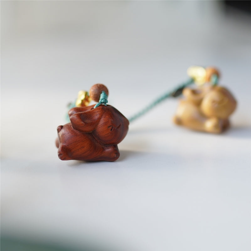 Pipimu Bunny Dash sandalwood couple rabbit keychain gift set