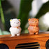 Pipimu Niko Bear wooden figurine set, handmade maple wood bear with bell for desk and car decoration
