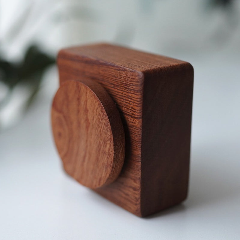 Pipimu solid ebony music box base minimalist design, square wooden stand