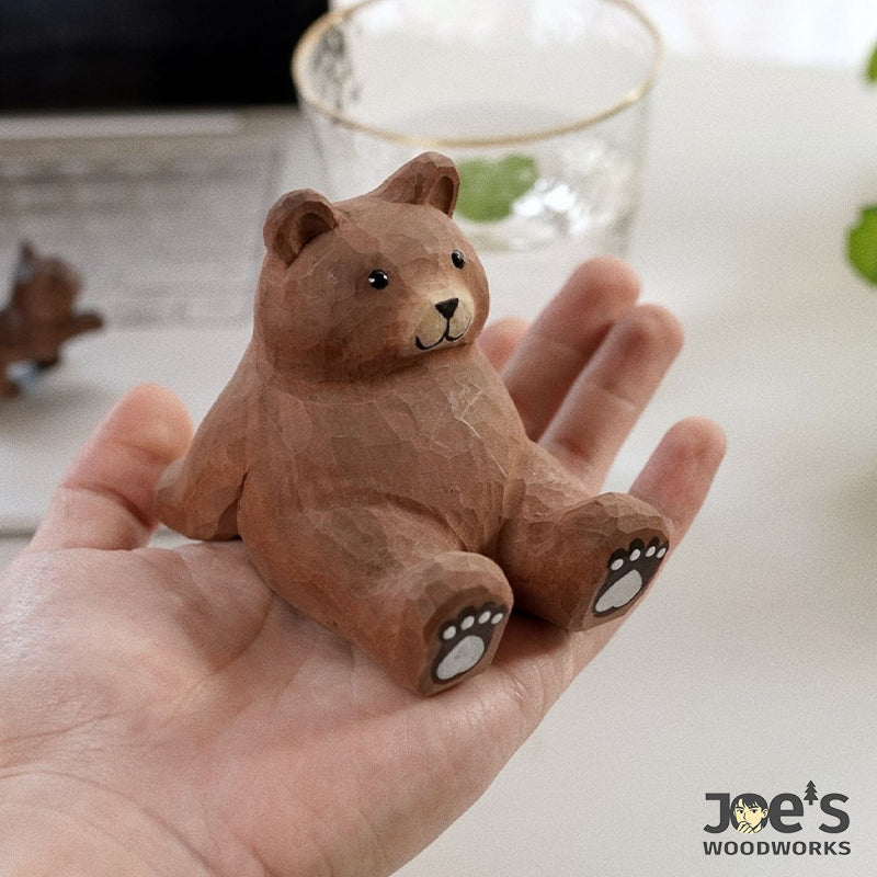 Mini bear phone stand fits comfortably in hand, perfect for gifting