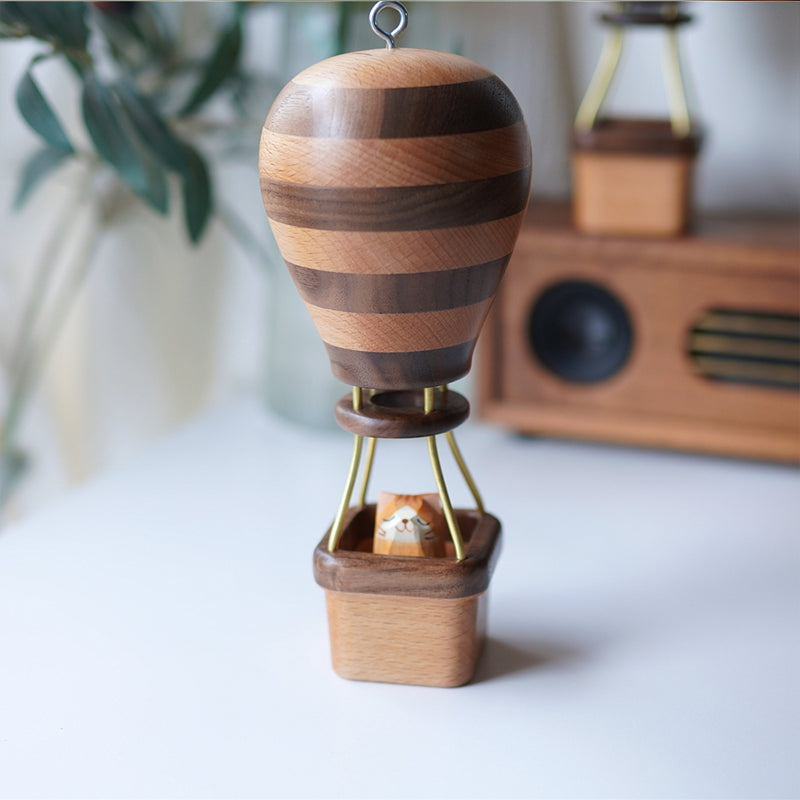 Cloud Voyage Wooden Hot Air Balloon Decor