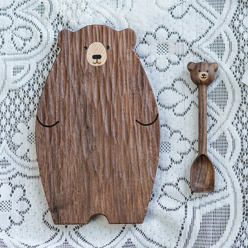 Bear Hug Wooden Tray | Bear Serving Plate