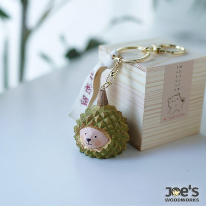 Durian animal keychain with wooden gift box – Pipimu