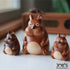 Set of three wooden chipmunk figurines, handmade by Joe’s Woodworks.