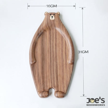 Pipimu Komi bear papa tray measurements – 31x16cm walnut wood serving tray