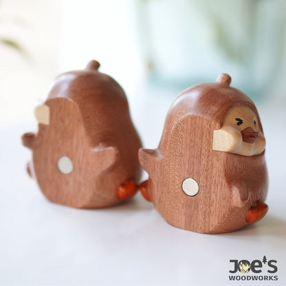 Back View of Magnetic Hugging Pear Figurines with Built-In Magnets