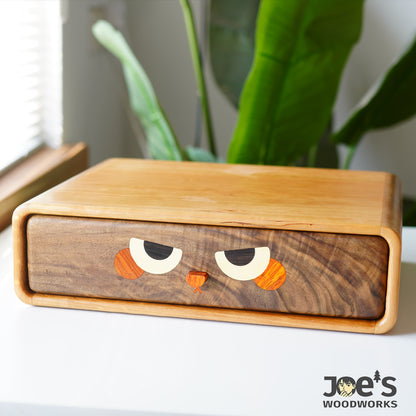 Angry bird face wooden drawer in mini organizer cabinet for kids or decor