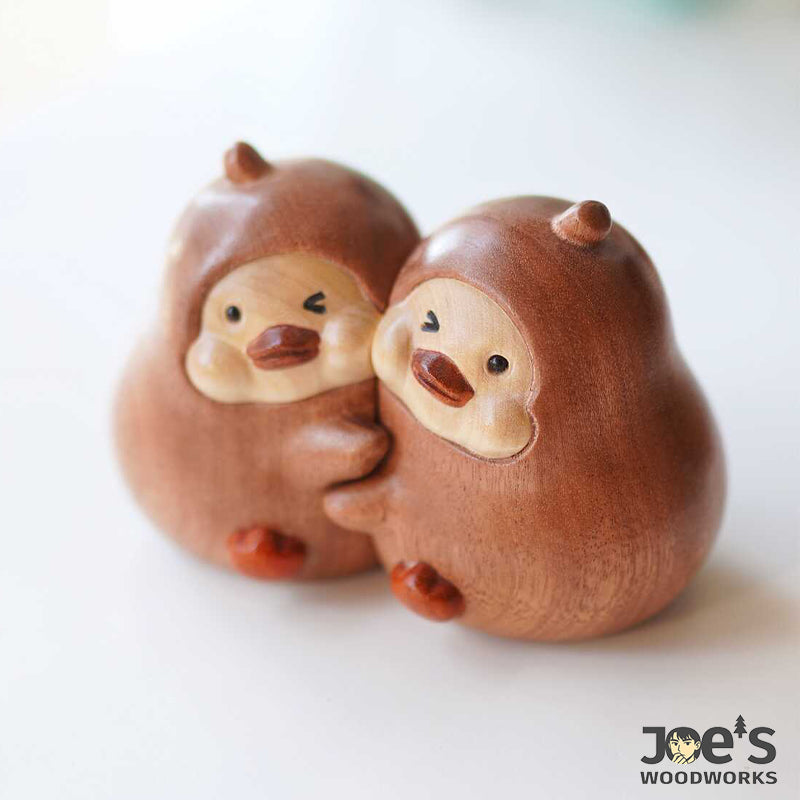 Close-Up of Never Apart Wooden Pears – Magnetic Love Gift Detail