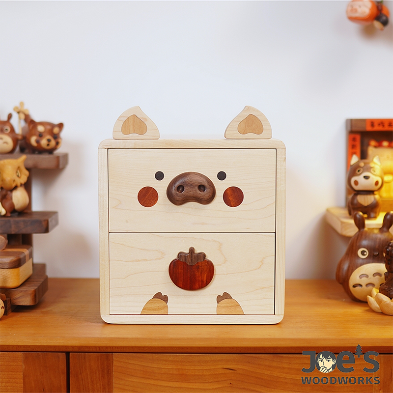 Joe’s Woodworks Piggy Wooden Drawer Organizer front view