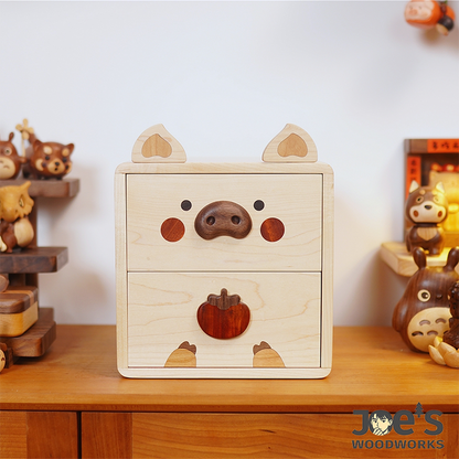 Joe’s Woodworks Piggy Wooden Drawer Organizer front view