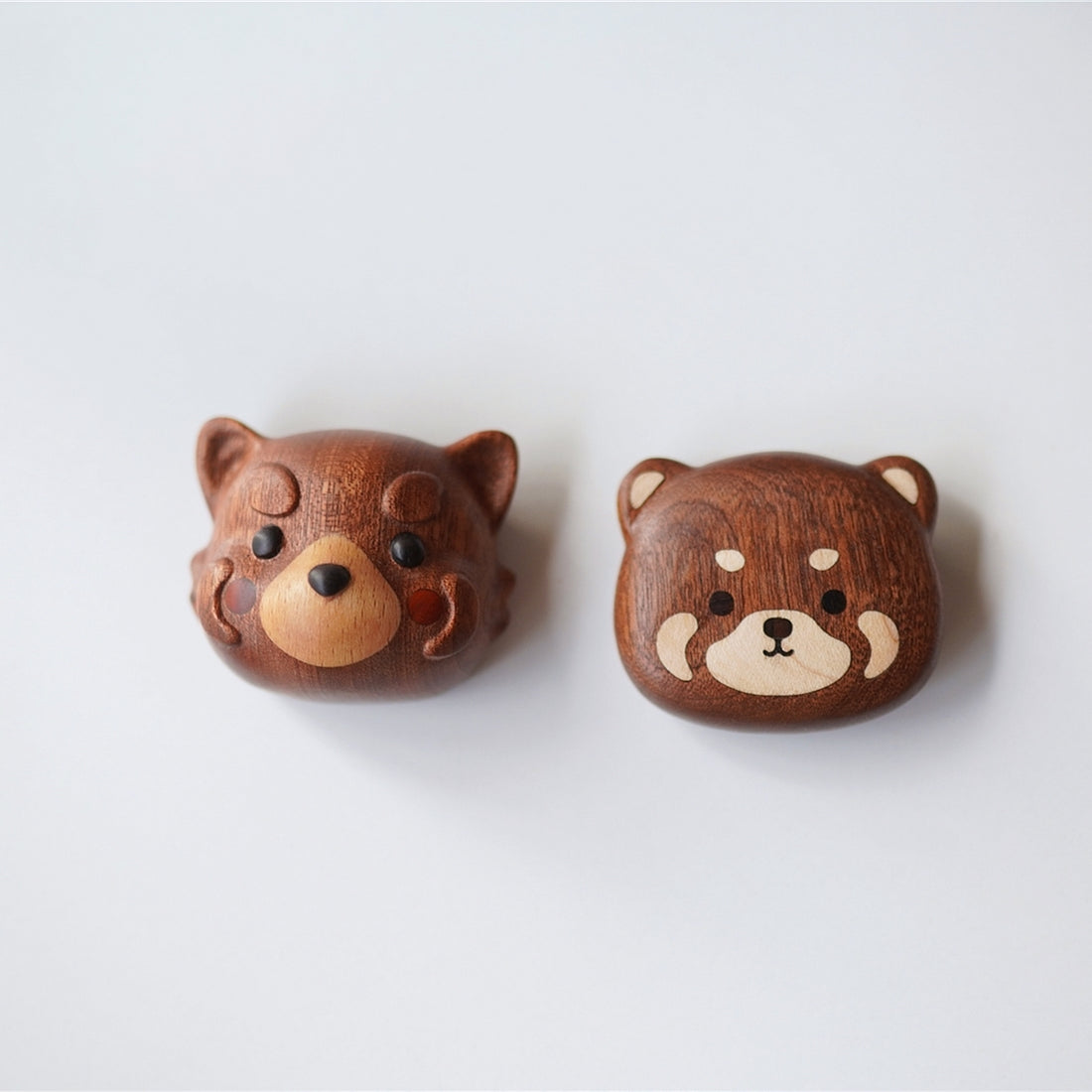 Pipimu Bear Family Brownie & Coco pair of wooden bear refrigerator magnets