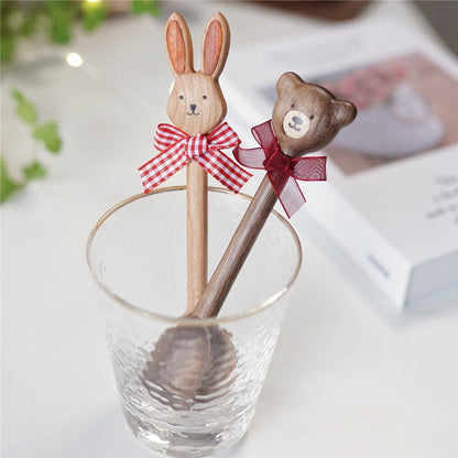 Pipimu Bunny Bella wooden spoon with bear spoon