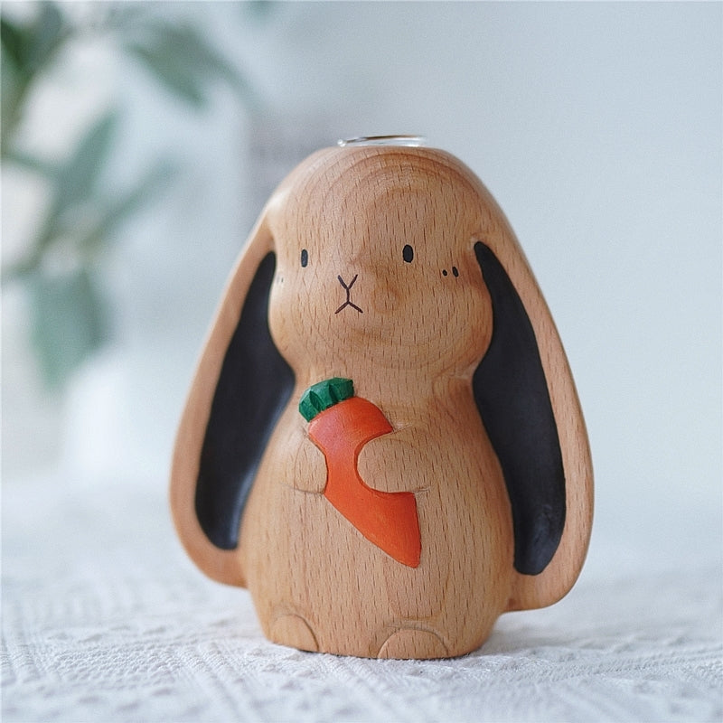 Pipimu Bunny Willow closeup wooden vase