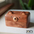 Pipimu Homi Bear hand-carved wooden tissue box front view with bear-face design