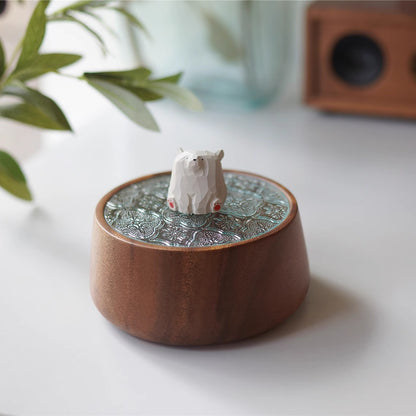 Pipimu Surprise Box with hand-carved bear figurine lid