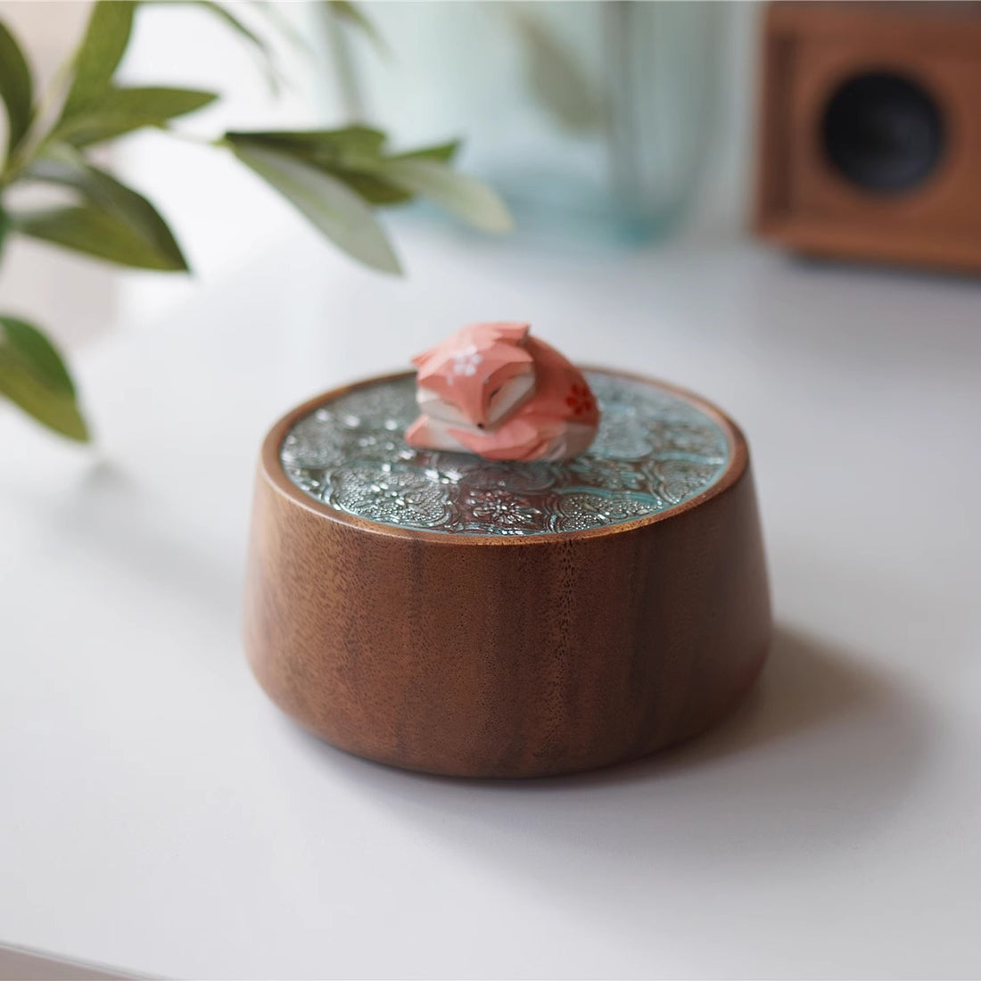 Pipimu Surprise Box with hand-carved fox figurine lid