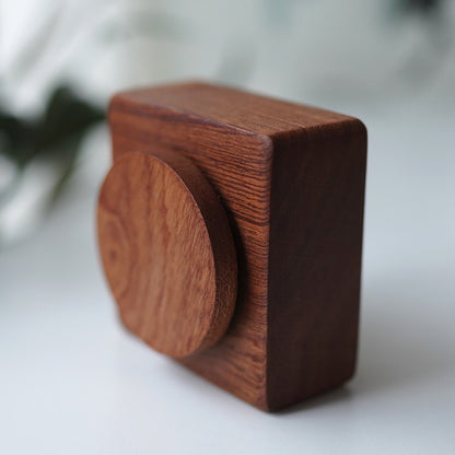 Pipimu solid ebony music box base minimalist design, square wooden stand