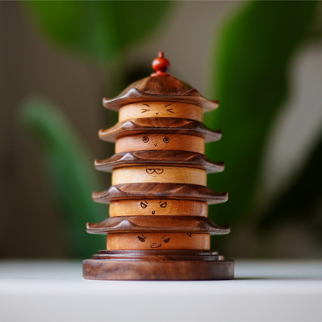 Pipimu original design wooden pagoda coaster tower