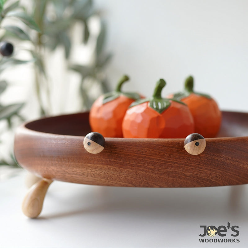 Crab-shaped wood tray used as fruit bowl or decor tray – warm minimal home accent